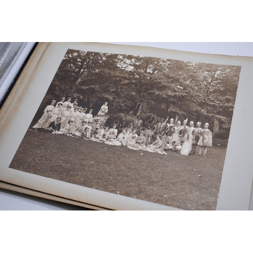 160 - PHOTOGRAPH ALBUM: HISTORICAL PAGEANT: late Victorian album of approx 60 photographs depicting histor... 