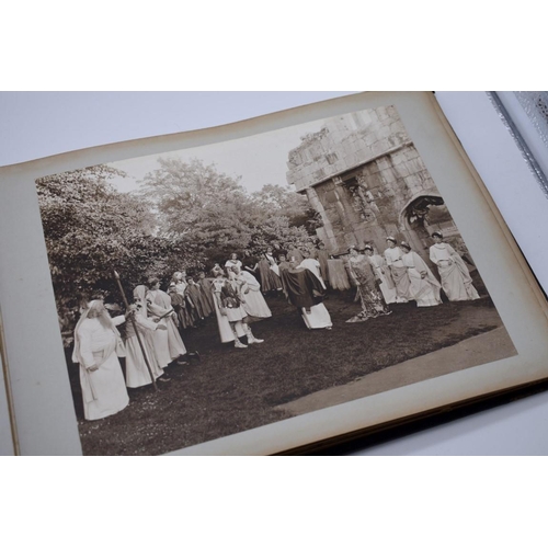 160 - PHOTOGRAPH ALBUM: HISTORICAL PAGEANT: late Victorian album of approx 60 photographs depicting histor... 