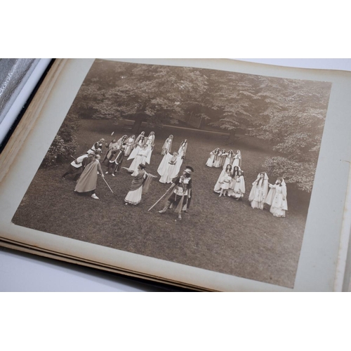 160 - PHOTOGRAPH ALBUM: HISTORICAL PAGEANT: late Victorian album of approx 60 photographs depicting histor... 