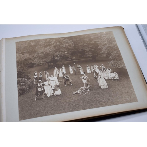 160 - PHOTOGRAPH ALBUM: HISTORICAL PAGEANT: late Victorian album of approx 60 photographs depicting histor... 