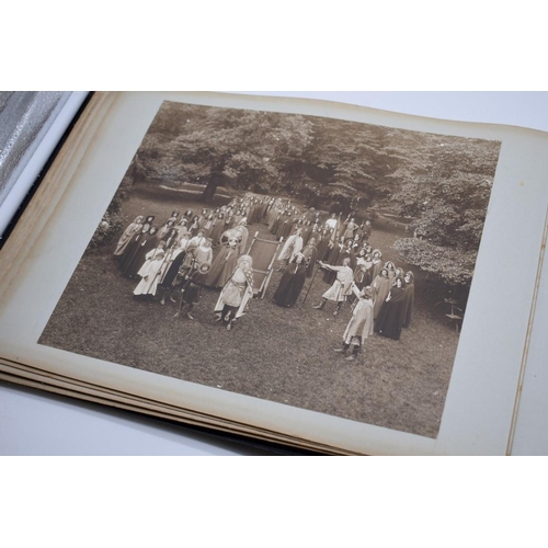 160 - PHOTOGRAPH ALBUM: HISTORICAL PAGEANT: late Victorian album of approx 60 photographs depicting histor... 