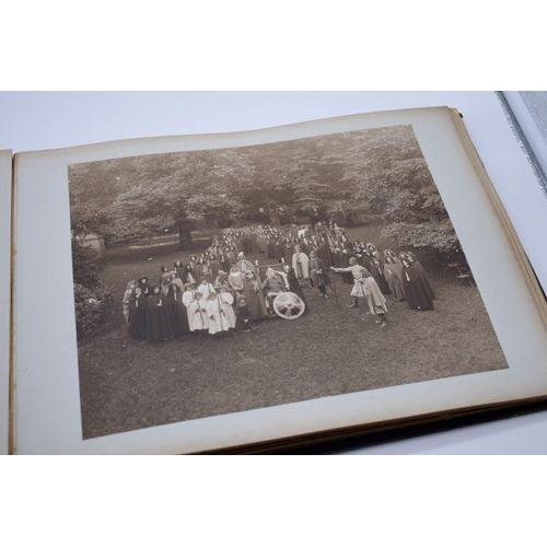 160 - PHOTOGRAPH ALBUM: HISTORICAL PAGEANT: late Victorian album of approx 60 photographs depicting histor... 