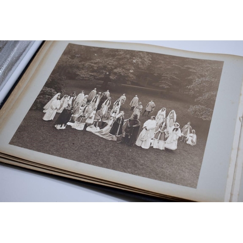 160 - PHOTOGRAPH ALBUM: HISTORICAL PAGEANT: late Victorian album of approx 60 photographs depicting histor... 