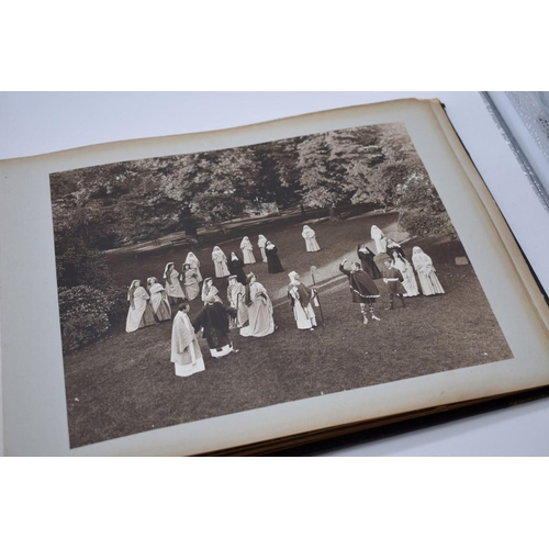 160 - PHOTOGRAPH ALBUM: HISTORICAL PAGEANT: late Victorian album of approx 60 photographs depicting histor... 