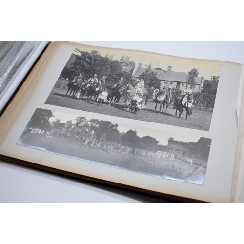 160 - PHOTOGRAPH ALBUM: HISTORICAL PAGEANT: late Victorian album of approx 60 photographs depicting histor... 