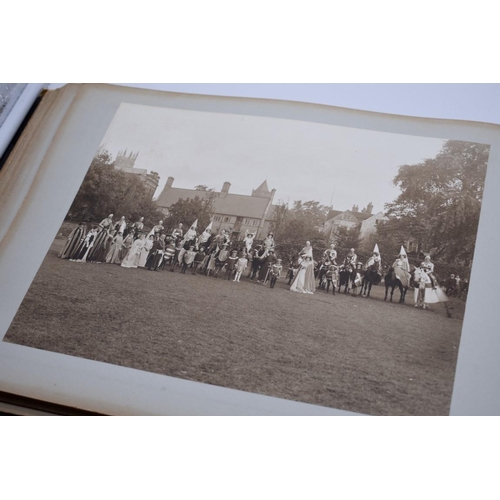 160 - PHOTOGRAPH ALBUM: HISTORICAL PAGEANT: late Victorian album of approx 60 photographs depicting histor... 