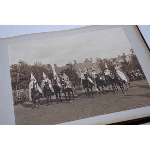 160 - PHOTOGRAPH ALBUM: HISTORICAL PAGEANT: late Victorian album of approx 60 photographs depicting histor... 