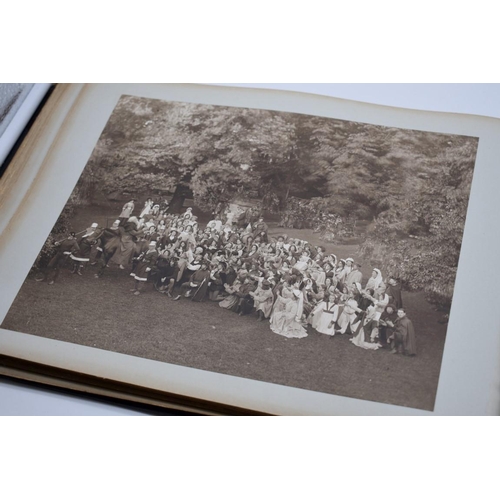 160 - PHOTOGRAPH ALBUM: HISTORICAL PAGEANT: late Victorian album of approx 60 photographs depicting histor... 