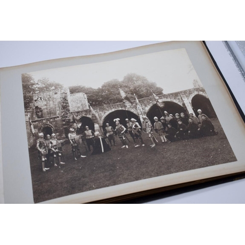 160 - PHOTOGRAPH ALBUM: HISTORICAL PAGEANT: late Victorian album of approx 60 photographs depicting histor... 