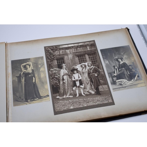 160 - PHOTOGRAPH ALBUM: HISTORICAL PAGEANT: late Victorian album of approx 60 photographs depicting histor... 