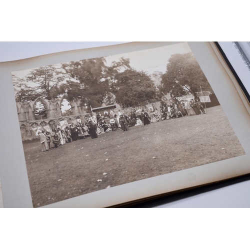 160 - PHOTOGRAPH ALBUM: HISTORICAL PAGEANT: late Victorian album of approx 60 photographs depicting histor... 