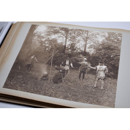 160 - PHOTOGRAPH ALBUM: HISTORICAL PAGEANT: late Victorian album of approx 60 photographs depicting histor... 