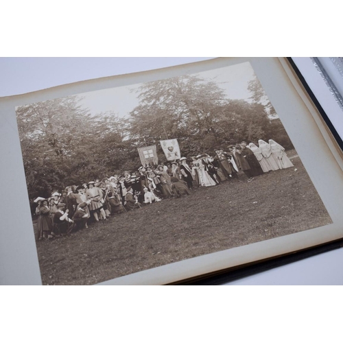 160 - PHOTOGRAPH ALBUM: HISTORICAL PAGEANT: late Victorian album of approx 60 photographs depicting histor... 