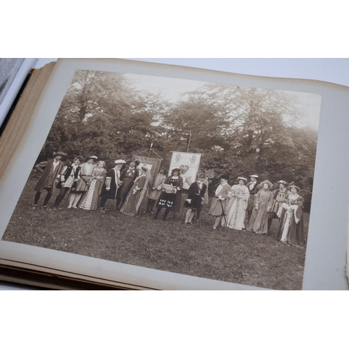 160 - PHOTOGRAPH ALBUM: HISTORICAL PAGEANT: late Victorian album of approx 60 photographs depicting histor... 