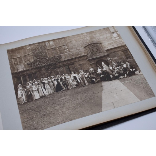 160 - PHOTOGRAPH ALBUM: HISTORICAL PAGEANT: late Victorian album of approx 60 photographs depicting histor... 