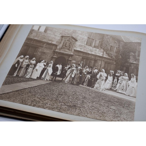 160 - PHOTOGRAPH ALBUM: HISTORICAL PAGEANT: late Victorian album of approx 60 photographs depicting histor... 