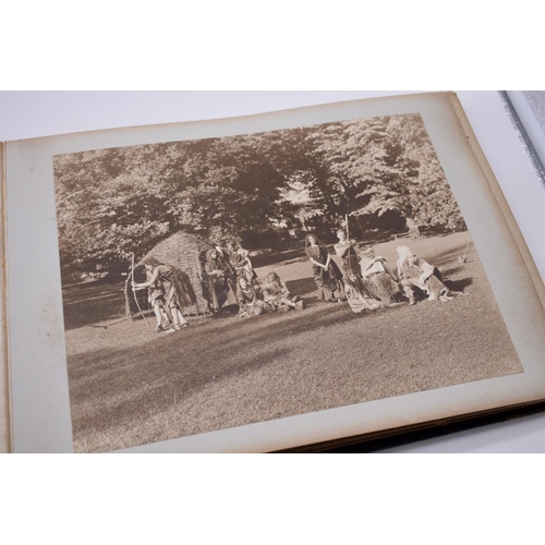 160 - PHOTOGRAPH ALBUM: HISTORICAL PAGEANT: late Victorian album of approx 60 photographs depicting histor... 