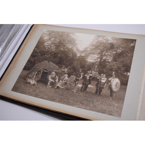 160 - PHOTOGRAPH ALBUM: HISTORICAL PAGEANT: late Victorian album of approx 60 photographs depicting histor... 