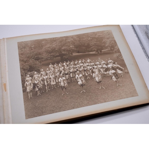 160 - PHOTOGRAPH ALBUM: HISTORICAL PAGEANT: late Victorian album of approx 60 photographs depicting histor... 