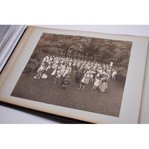 160 - PHOTOGRAPH ALBUM: HISTORICAL PAGEANT: late Victorian album of approx 60 photographs depicting histor... 