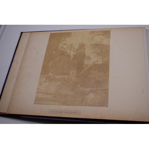 161 - PHOTOGRAPH ALBUM: NORTH AFRICA: large 19thc album containing approx 55 albumen print photographs, No... 