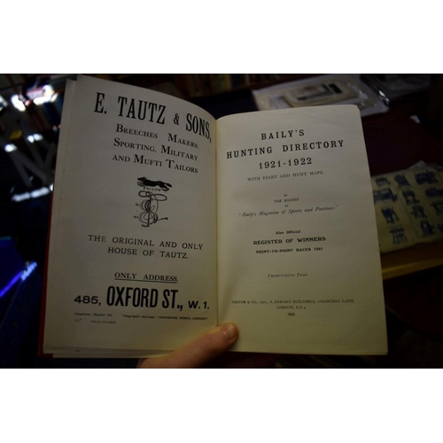 168 - BAILY'S HUNTING DIRECTORY: 3 volumes for years 1907-8, 21-22 & 26-27: numerous folding maps... 