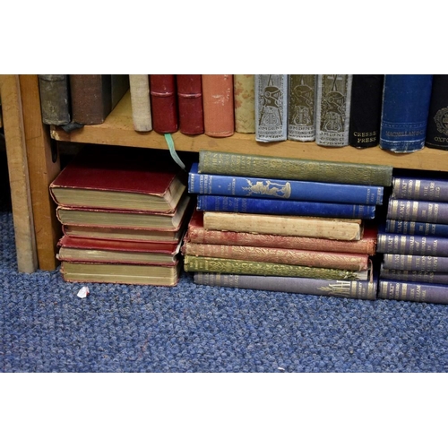 171 - BINDINGS/LITERATURE: approx 95+ volumes over 3 shelves, misc leather and cloth bound literature... 