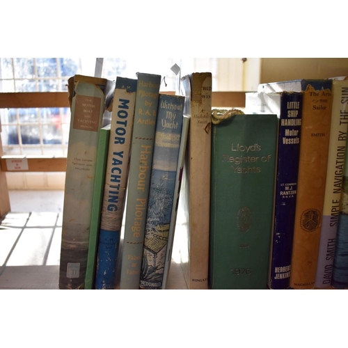 186 - YACHTING: shelf of yachting interest, to include Lloyds Register of Yachts, 1957, 68 & 76. ... 