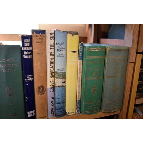 186 - YACHTING: shelf of yachting interest, to include Lloyds Register of Yachts, 1957, 68 & 76. ... 