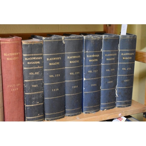 203 - BLACKWOODS MAGAZINE: collection of 22 bound volumes, various bindings, plus 4 others misc and s... 