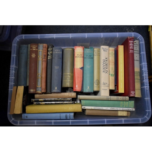 215 - BOOKS: a large quantity in 9 boxes; to include Hugh Walpole Fortitude,with a personal inscription by... 