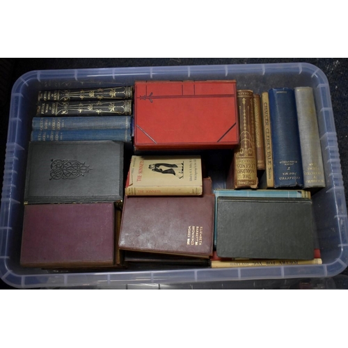 215 - BOOKS: a large quantity in 9 boxes; to include Hugh Walpole Fortitude,with a personal inscription by... 