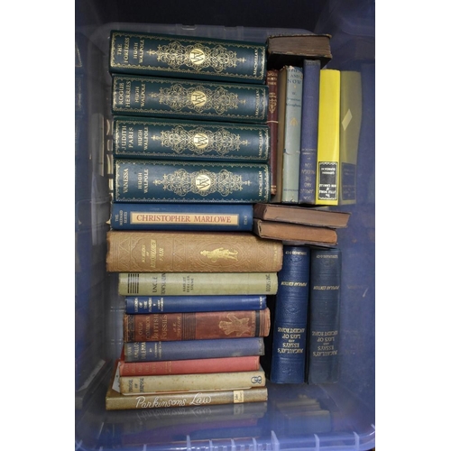 215 - BOOKS: a large quantity in 9 boxes; to include Hugh Walpole Fortitude,with a personal inscription by... 