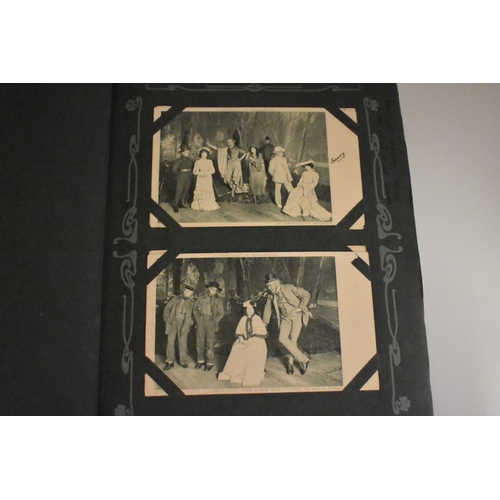 217 - POSTCARDS, THEATRICAL: an early 20thc album full of postcards, theatrical subjects, actors and ... 