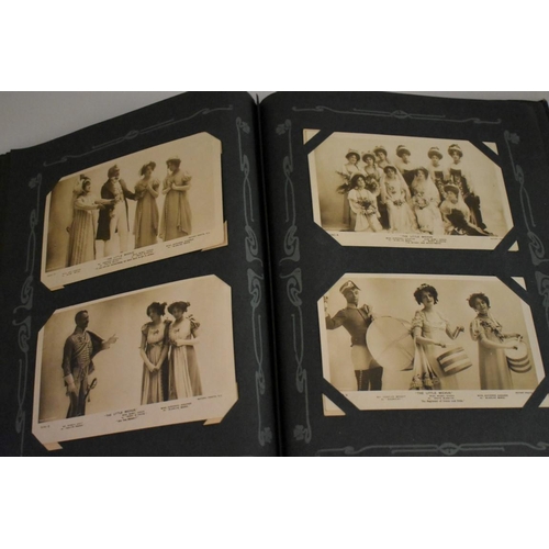 217 - POSTCARDS, THEATRICAL: an early 20thc album full of postcards, theatrical subjects, actors and ... 