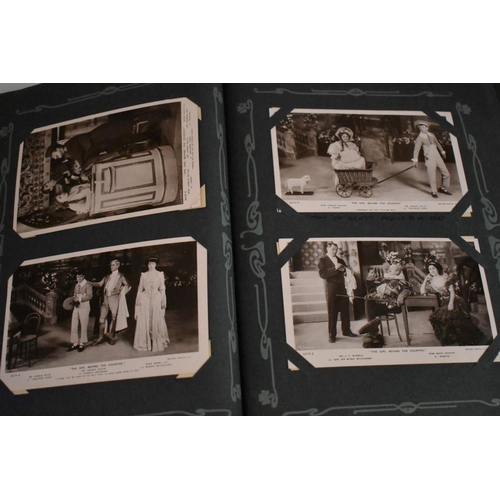 217 - POSTCARDS, THEATRICAL: an early 20thc album full of postcards, theatrical subjects, actors and ... 