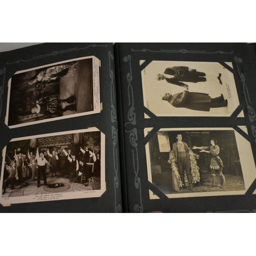 217 - POSTCARDS, THEATRICAL: an early 20thc album full of postcards, theatrical subjects, actors and ... 