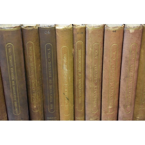 218 - HARLEIAN SOCIETY PUBLICATIONS: collection of 21 volumes, late 19th-earlier 20thc, all in publis... 