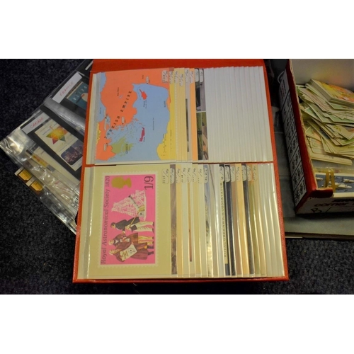 221 - MATCHBOX LABELS, TRADE CARDS, ETC: quantity in box inc. album of Typhoo Tea cards, various ciga... 