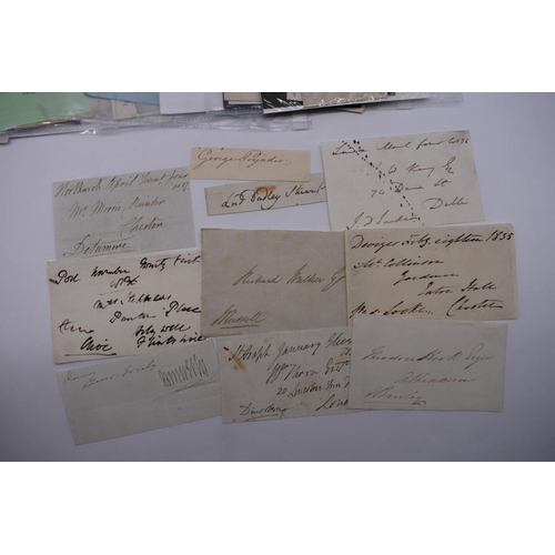 27 - MANUSCRIPTS: a quantity of letters and cut signatures, largely 19th century. (A bundle)... 