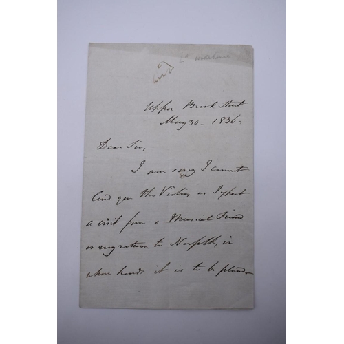 38 - LETTERS AND AUTOGRAPHS: collection of c.18 items, to include 5 line ALS from Gladstone, 10 Down... 