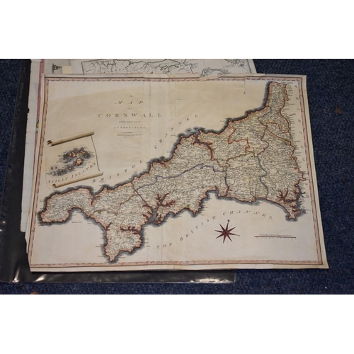 55 - MAPS: collection of 11 miscellaneous maps, 17th-19th century, to include hand-coloured map of Cumber... 