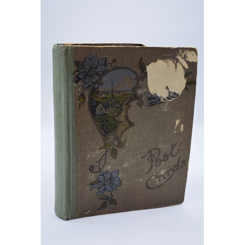 62 - POSTCARD ALBUM: inter-war period album containing approx 213 postcards, largely British topogra... 