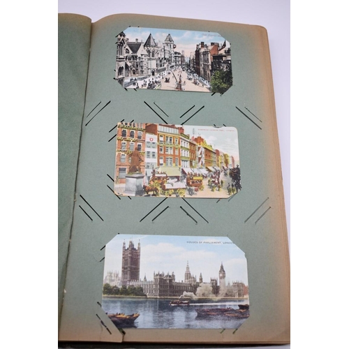 63 - POSTCARD ALBUM: LONDON: large earlier 20thc album containing approx 150 postcards, largely earl... 