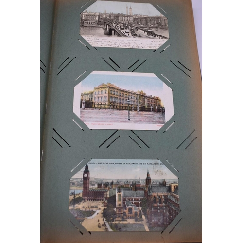 63 - POSTCARD ALBUM: LONDON: large earlier 20thc album containing approx 150 postcards, largely earl... 