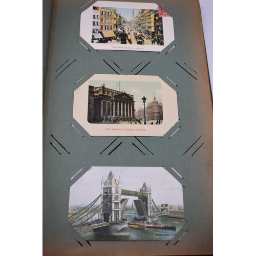 63 - POSTCARD ALBUM: LONDON: large earlier 20thc album containing approx 150 postcards, largely earl... 