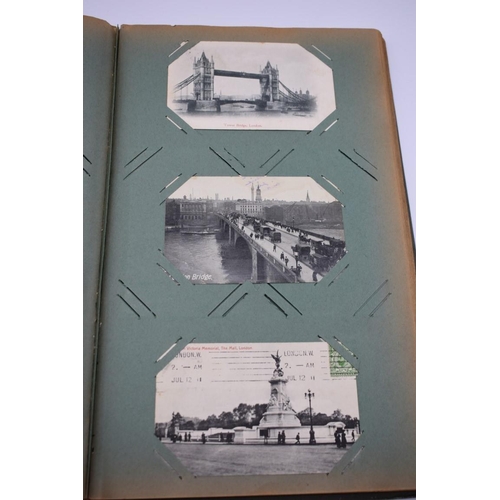 63 - POSTCARD ALBUM: LONDON: large earlier 20thc album containing approx 150 postcards, largely earl... 