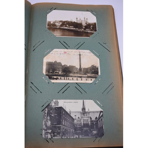 63 - POSTCARD ALBUM: LONDON: large earlier 20thc album containing approx 150 postcards, largely earl... 