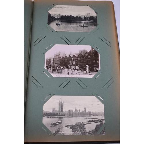 63 - POSTCARD ALBUM: LONDON: large earlier 20thc album containing approx 150 postcards, largely earl... 