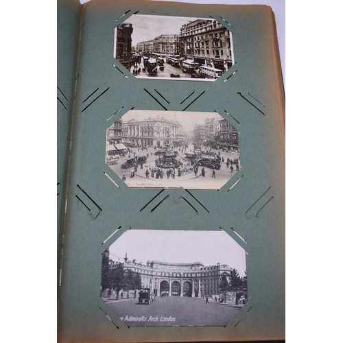 63 - POSTCARD ALBUM: LONDON: large earlier 20thc album containing approx 150 postcards, largely earl... 